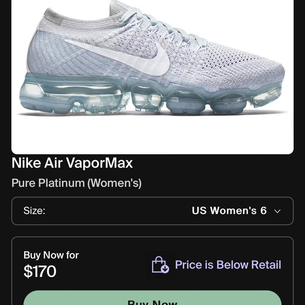Nike Air VaporMax Women's Sneakers in Light Gray
